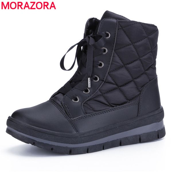morazora 2020 new winter snow boots lace up solid color wool thick fur flat ankle boots women fashion platform, Black
morazora 2020 new winter snow boots lace up solid color wool thick fur flat ankle boots women fashion platform, Black
