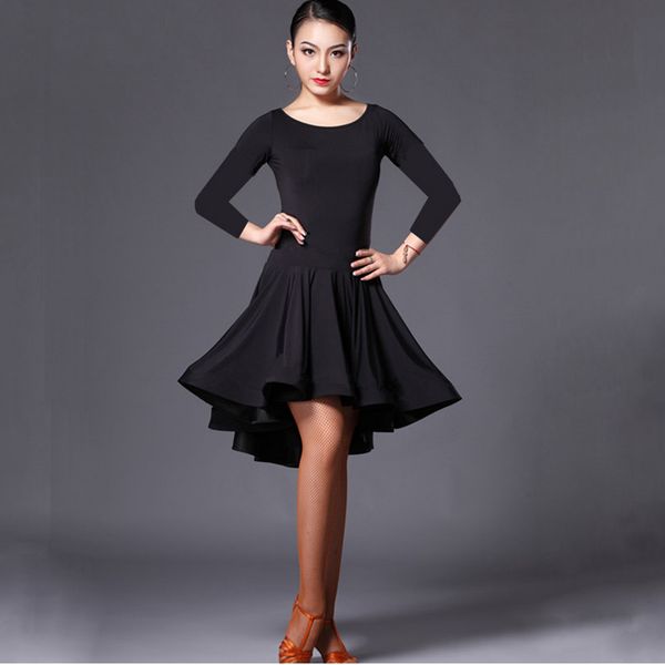 new latin dance dress women short long sleeve black tango rumba ballroom fashion modern salsa cha cha latin dance skirt, Black;red
new latin dance dress women short long sleeve black tango rumba ballroom fashion modern salsa cha cha latin dance skirt, Black;red