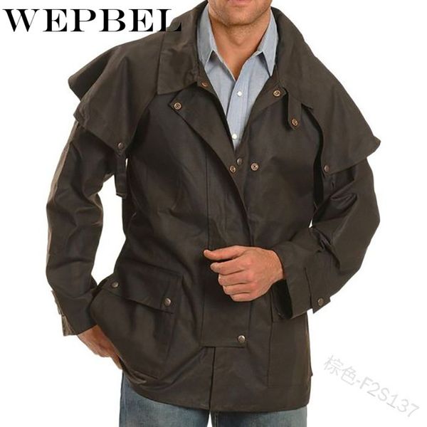 wepbel autumn solid color turn-down collar pocket riveting trench coat men's fashion casual long-sleeved single-breasted coat, Tan;black
wepbel autumn solid color turn-down collar pocket riveting trench coat men's fashion casual long-sleeved single-breasted coat, Tan;black