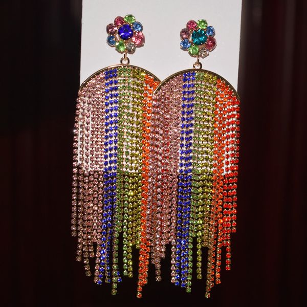 dangle & chandelier women fashion mutlicolors rhinestone tassel earrings jewelry bohemia girl's party big statement accessories, Silver
dangle & chandelier women fashion mutlicolors rhinestone tassel earrings jewelry bohemia girl's party big statement accessories, Silver