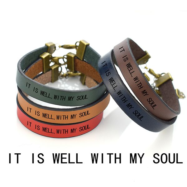 tennis it is well with my soul bible verse bracelet fashion leather wrap men women christian scripture choir gifts, Golden;silver
tennis it is well with my soul bible verse bracelet fashion leather wrap men women christian scripture choir gifts, Golden;silver