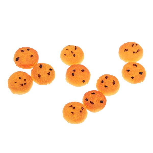 10pcs Miniature Round Biscuits Cookies Dollhouse Miniatures Food Bakery Decoration