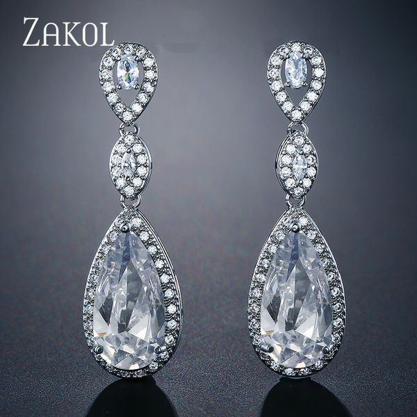 dangle & chandelier zakol luxury long drop earrings for elegant women wedding jewelry + water cubic zircon bridal fsep029, Silver
dangle & chandelier zakol luxury long drop earrings for elegant women wedding jewelry + water cubic zircon bridal fsep029, Silver