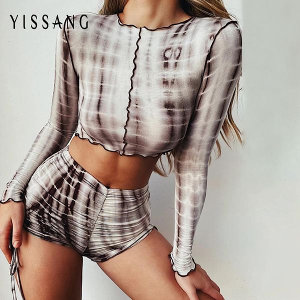yissang snake print tie dye bodycon two piece set women o neck long petal sleeve crop shorts sets autumn suit tracksuit, Gray
yissang snake print tie dye bodycon two piece set women o neck long petal sleeve crop shorts sets autumn suit tracksuit, Gray