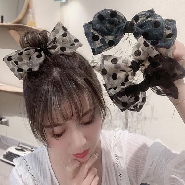 korean women girls organza scrunchies double layer large bowknot ponytail holder vintage polka dot elastic hair tie band
korean women girls organza scrunchies double layer large bowknot ponytail holder vintage polka dot elastic hair tie band