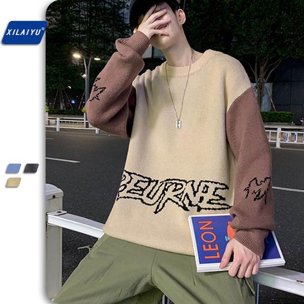 xilaiyu men's bottomed knitted men/women hip hop pullover sweater korean youth style trend loose personality crew neck knitwear, White;black
xilaiyu men's bottomed knitted men/women hip hop pullover sweater korean youth style trend loose personality crew neck knitwear, White;black