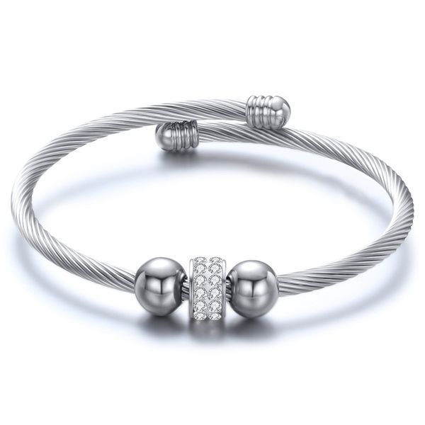 new fashion stainless steel cz beads bracelet for women macroporous beads diy handmade stainless steel bracelet adjustable gift, Golden;silver
new fashion stainless steel cz beads bracelet for women macroporous beads diy handmade stainless steel bracelet adjustable gift, Golden;silver