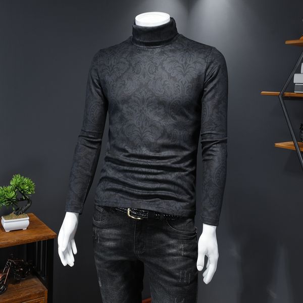 plant floral print high neck bottoming shirt men's 2020 autumn and winter men's slim plus velvet long-sleeved t-shirt, White;black
plant floral print high neck bottoming shirt men's 2020 autumn and winter men's slim plus velvet long-sleeved t-shirt, White;black