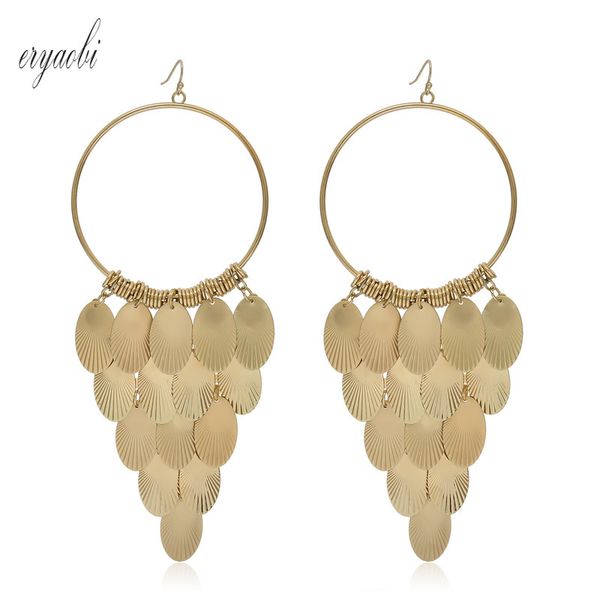 er yao bi frosty personality metal disc tassels womens dangle earrings geometric hollow long dangle earrings big, Silver
er yao bi frosty personality metal disc tassels womens dangle earrings geometric hollow long dangle earrings big, Silver
