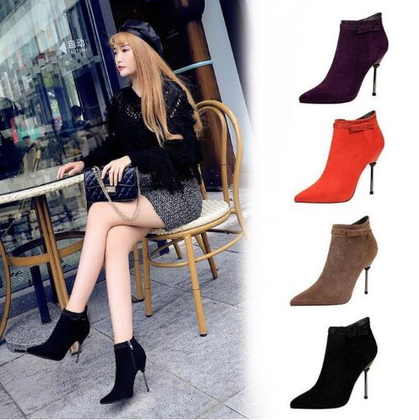 2020 short autumn winter womens high-heeled shoes fashion designer rhinestone pointed toe high heels ladies ankle short martin boots, Black
2020 short autumn winter womens high-heeled shoes fashion designer rhinestone pointed toe high heels ladies ankle short martin boots, Black