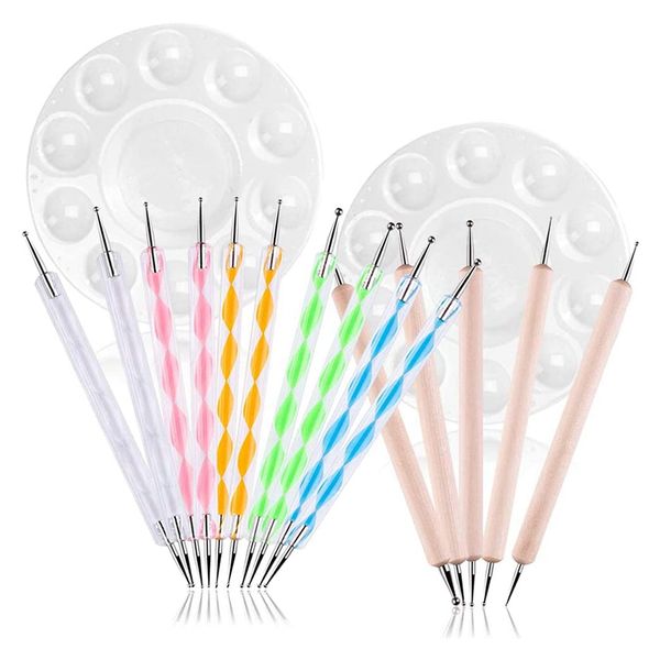 15pcs dotting tools+2pcs round palettes dot pen tool painting tray kits for pottery clay modeling embossing nail art
15pcs dotting tools+2pcs round palettes dot pen tool painting tray kits for pottery clay modeling embossing nail art