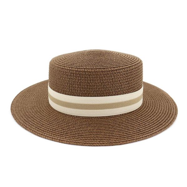 wide brim hats 2021 retro women men straw sun hat summer pork pie sunbonnet lady flat boater beach panama, Blue;gray
wide brim hats 2021 retro women men straw sun hat summer pork pie sunbonnet lady flat boater beach panama, Blue;gray