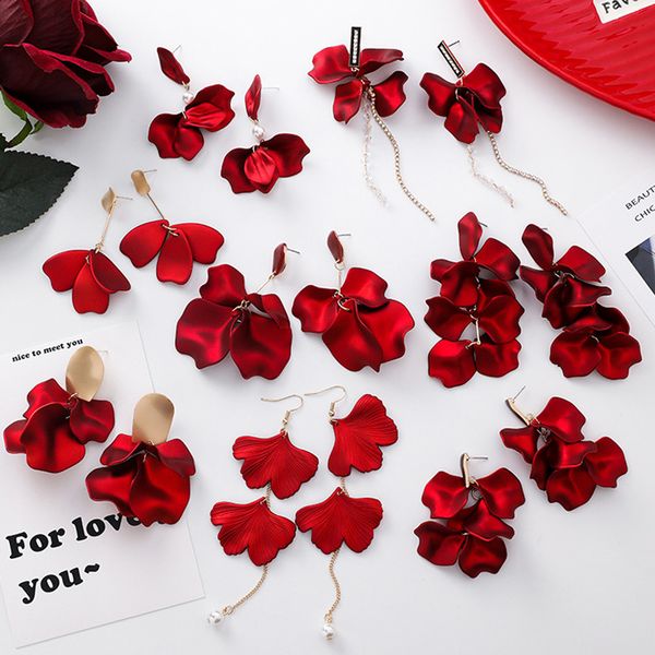 dangle & chandelier statement red flower petal earrings for women drop earring 2021 female fashion jewelry long tassel, Silver
dangle & chandelier statement red flower petal earrings for women drop earring 2021 female fashion jewelry long tassel, Silver