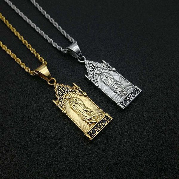 stainless steel virgin mary mama christ hip hop pendant necklace gift mother day's gift with chain, Silver
stainless steel virgin mary mama christ hip hop pendant necklace gift mother day's gift with chain, Silver
