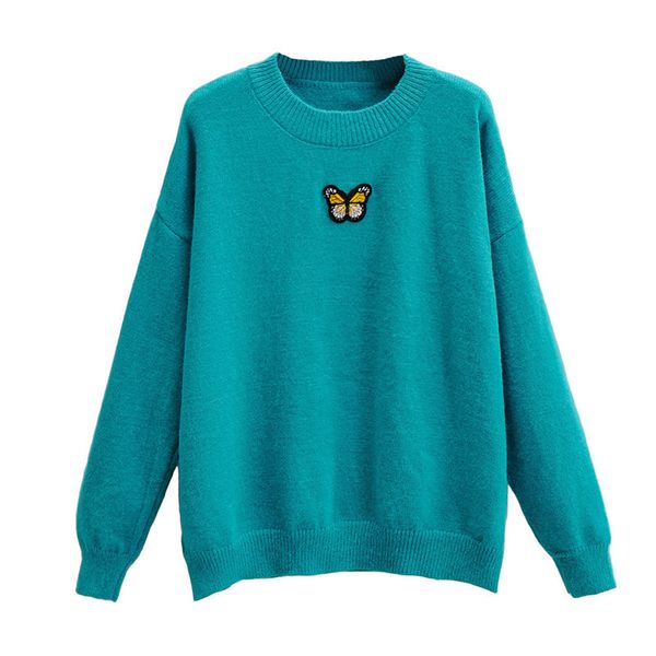 butterfly embroidered sweater pullover loose loose and slim casual casual with a base, White;black
butterfly embroidered sweater pullover loose loose and slim casual casual with a base, White;black