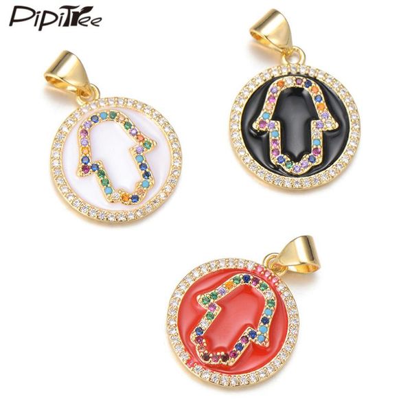 pipitree hamsa hand charms fit pendant necklace cubic zirconia jewelry making diy red black enamel round charms accessories, Bronze;silver
pipitree hamsa hand charms fit pendant necklace cubic zirconia jewelry making diy red black enamel round charms accessories, Bronze;silver