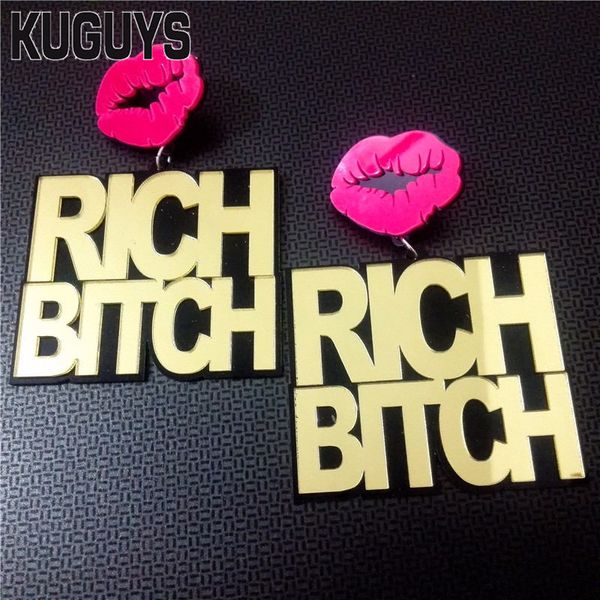 dangle & chandelier kuguys jewelry acrylic gold "rich bitch" super large earrings for women pendientes hiphop lip drop earring ds, Silver
dangle & chandelier kuguys jewelry acrylic gold "rich bitch" super large earrings for women pendientes hiphop lip drop earring ds, Silver