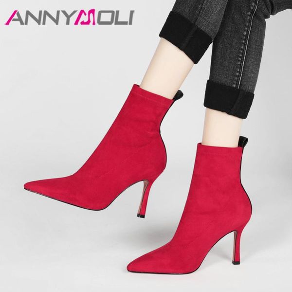 annymoli high heel ankle boots woman boots pointed toe short stiletto heel female shoes autumn winter beige large size 43, Black
annymoli high heel ankle boots woman boots pointed toe short stiletto heel female shoes autumn winter beige large size 43, Black