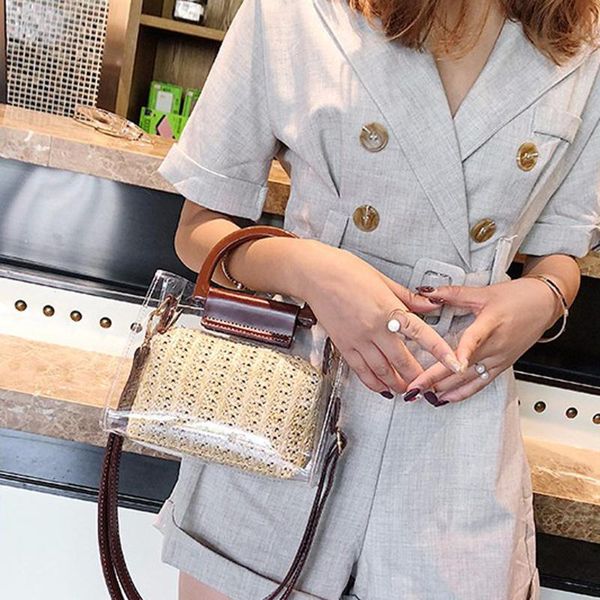women shoulder bag fashion weave feather waterproof bucket clear crossbody bags sac transparent femme pochette femme soir e 2020
women shoulder bag fashion weave feather waterproof bucket clear crossbody bags sac transparent femme pochette femme soir e 2020