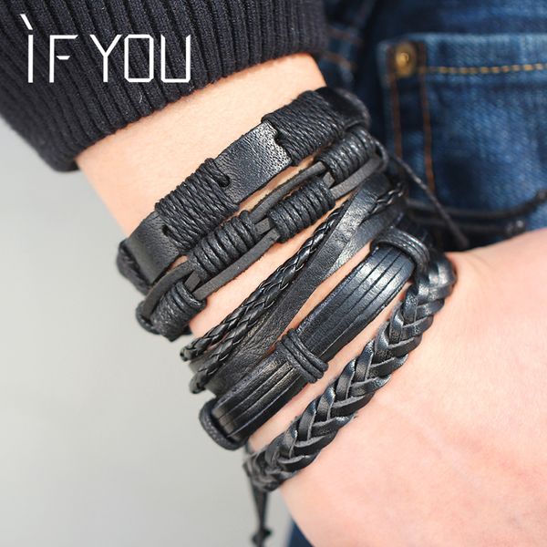 if you fashion multiple layers punk leather bracelets men classic rope chain charms leather bracelet for men armband jewelry, Black
if you fashion multiple layers punk leather bracelets men classic rope chain charms leather bracelet for men armband jewelry, Black
