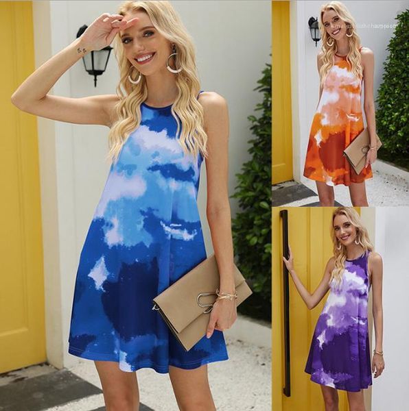 casual dresses tie dye print gradient color sleeveless crew neck dress summer female clothing womens designer, Black;gray
casual dresses tie dye print gradient color sleeveless crew neck dress summer female clothing womens designer, Black;gray