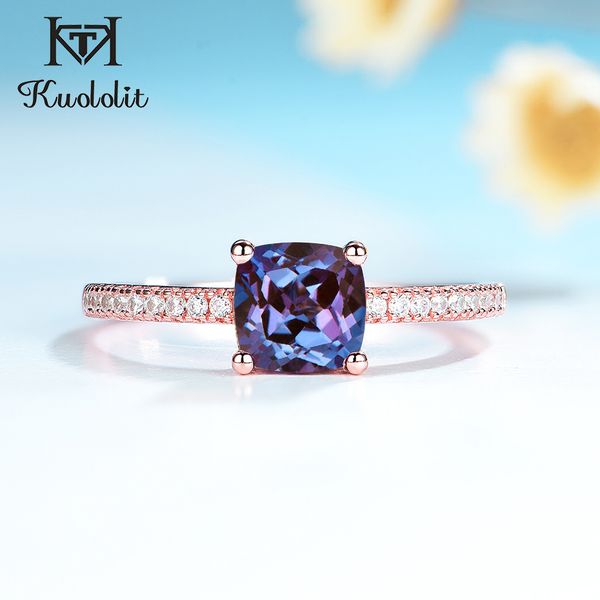 kuololit 585 rose gold lab grown alexandrite gemstone ring for women real 925 sterling silver cushion luxury ring for engagement t200908, Slivery;golden
kuololit 585 rose gold lab grown alexandrite gemstone ring for women real 925 sterling silver cushion luxury ring for engagement t200908, Slivery;golden