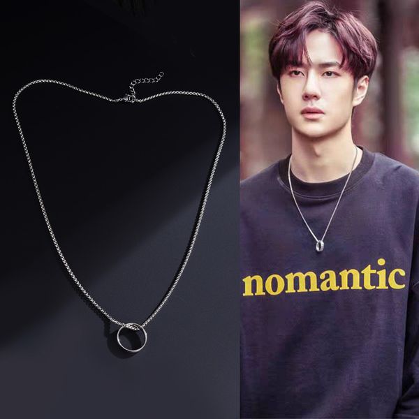 pendant necklaces ring men and women fashion accessories simple stainless steel, Silver
pendant necklaces ring men and women fashion accessories simple stainless steel, Silver