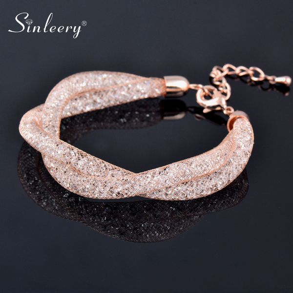 sinleery luxury twist 2 layer cross mesh bracelet with sparkling crystal inside women girl fashion jewelry 2 color sl068 ssh, Golden;silver
sinleery luxury twist 2 layer cross mesh bracelet with sparkling crystal inside women girl fashion jewelry 2 color sl068 ssh, Golden;silver