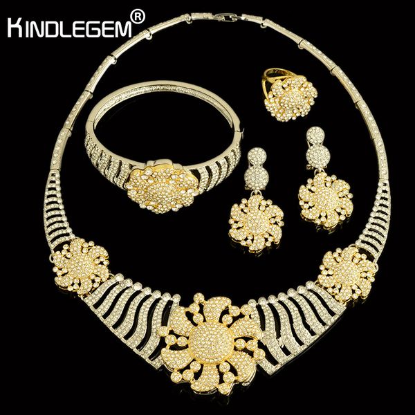 kindlegem 2020 luxury sparkling full rhinestone zircon necklace earrings bracelet ring women gold color jewelry set, Silver
kindlegem 2020 luxury sparkling full rhinestone zircon necklace earrings bracelet ring women gold color jewelry set, Silver
