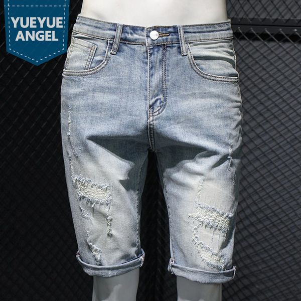 men's jeans summer beach shorts mens clothing light blue hole ripped denim slim fit knee length trousers fashion casual
men's jeans summer beach shorts mens clothing light blue hole ripped denim slim fit knee length trousers fashion casual