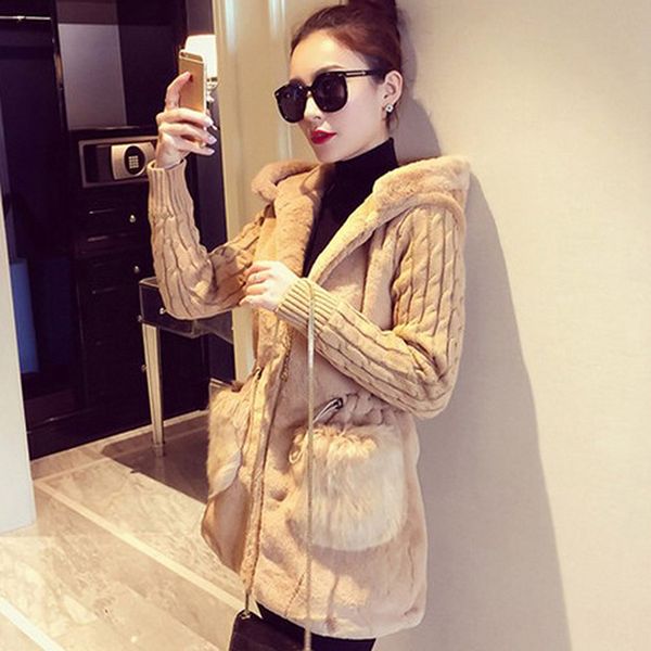 women's jackets women hooded winter warm jacket loose knitted plush thick outerwear coat ladies casual coats pocket ropa mujer, Black;brown
women's jackets women hooded winter warm jacket loose knitted plush thick outerwear coat ladies casual coats pocket ropa mujer, Black;brown