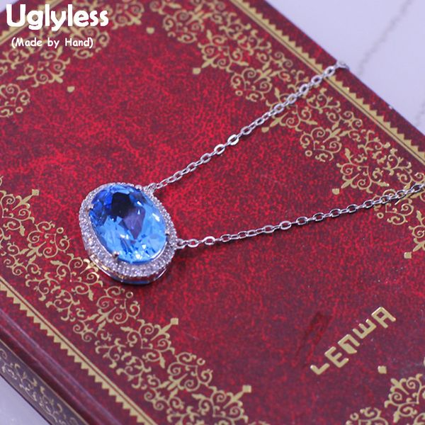 uglyless faceted gemstones blue z necklaces women real 925 sterling silver elegant lady party dress pendants necklaces c140
uglyless faceted gemstones blue z necklaces women real 925 sterling silver elegant lady party dress pendants necklaces c140