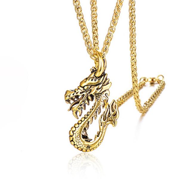 pendant necklaces punk chinese dragon necklace for men/women gold color stainless steel male fashion jewelry gift 2021, Silver
pendant necklaces punk chinese dragon necklace for men/women gold color stainless steel male fashion jewelry gift 2021, Silver