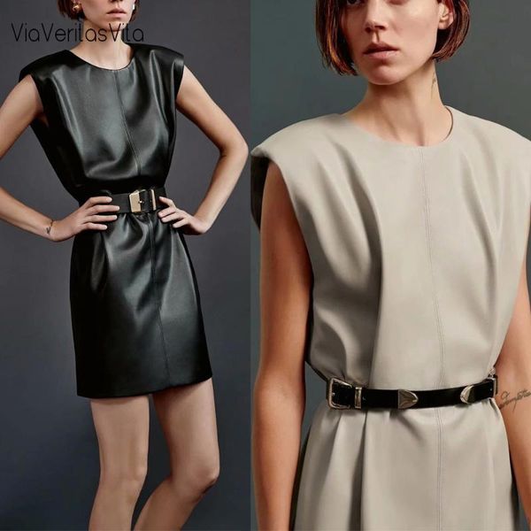pu leather dress with belt ladies beige sleeveless short dress vestido high waist mini elegant zoravicky new design summer, Black;gray
pu leather dress with belt ladies beige sleeveless short dress vestido high waist mini elegant zoravicky new design summer, Black;gray