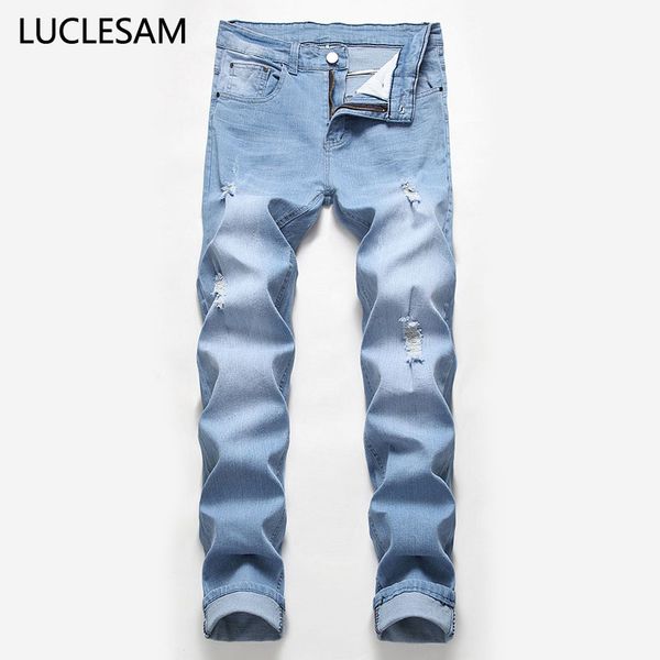 men's jeans male ripped denim stretch regular fit cowboy pants for men casual mens streetwear holes trousers hommes, Blue
men's jeans male ripped denim stretch regular fit cowboy pants for men casual mens streetwear holes trousers hommes, Blue