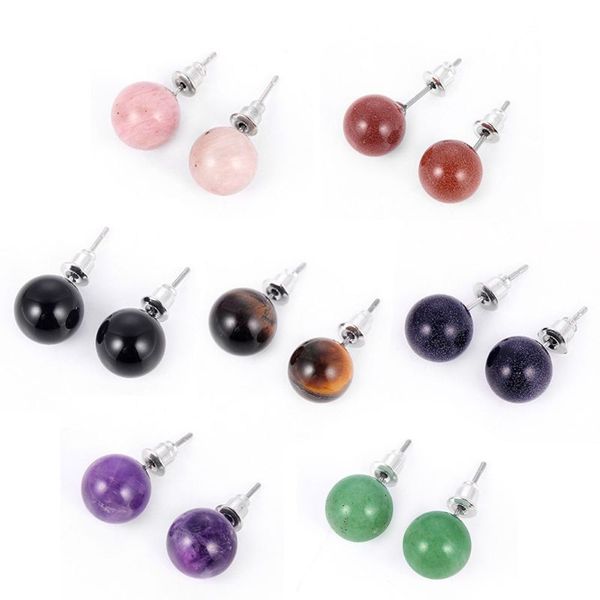 1 pair natural stone tiger eye opal ball beads stud earrings jewelry unisex, Golden;silver
1 pair natural stone tiger eye opal ball beads stud earrings jewelry unisex, Golden;silver