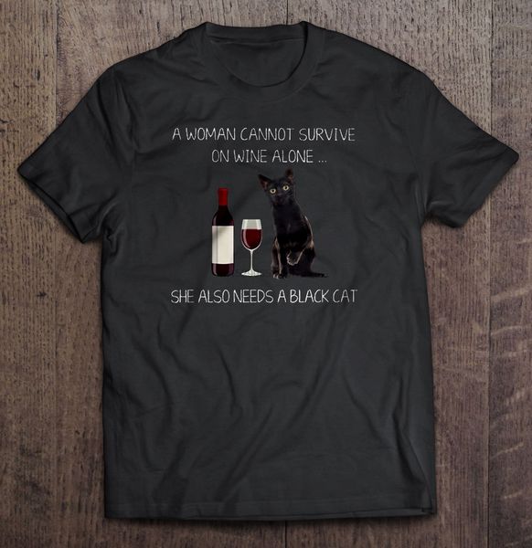 men funny t shirt fashion tshirt a woman cannot survive on wine alone she also needs a black cat women t-shirt
men funny t shirt fashion tshirt a woman cannot survive on wine alone she also needs a black cat women t-shirt