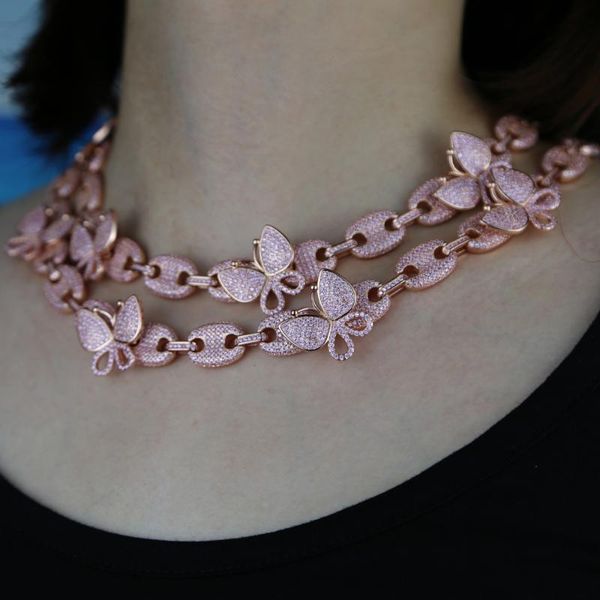 chains wholesale women butterfly choker necklace with pink cz paved cuban chain for hip hop wedding jewelry gift, Silver
chains wholesale women butterfly choker necklace with pink cz paved cuban chain for hip hop wedding jewelry gift, Silver