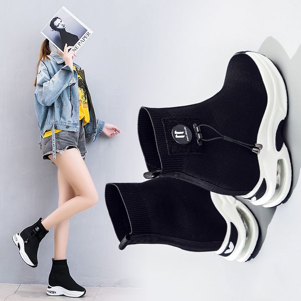 digital suspension flying socks, boots, boots, air cushion bottom elastic new knitted casual women's shoes, 2020, Black
digital suspension flying socks, boots, boots, air cushion bottom elastic new knitted casual women's shoes, 2020, Black