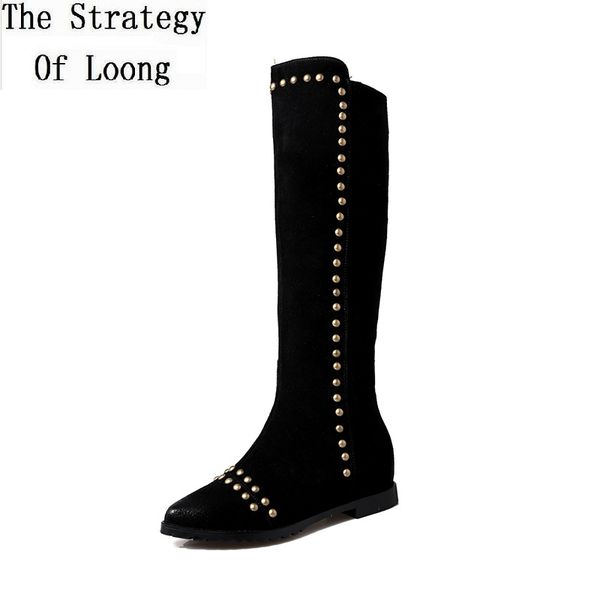 boots winter retro slim women genuine leather plush rivet knee-high long ladies pointed toe shoes 20210313, Black
boots winter retro slim women genuine leather plush rivet knee-high long ladies pointed toe shoes 20210313, Black