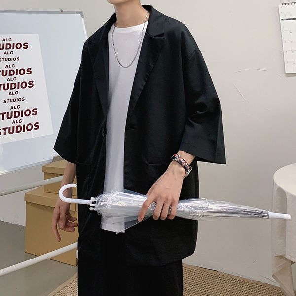men's suits & blazers one button summer half sleeve mens casual blazer jacket japan streetwear suit oversized loose fit men clothing xx, White;black
men's suits & blazers one button summer half sleeve mens casual blazer jacket japan streetwear suit oversized loose fit men clothing xx, White;black