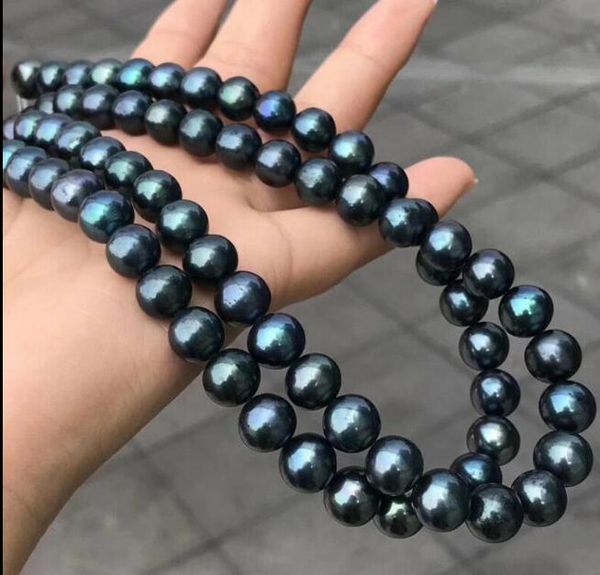 charming 9-10mm natural black real freshwater pearl round beads necklace 18'' 36, Silver
charming 9-10mm natural black real freshwater pearl round beads necklace 18'' 36, Silver
