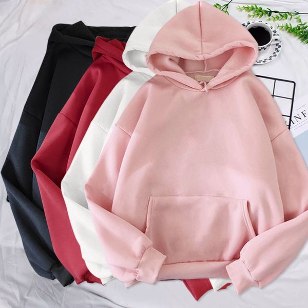 solid color hooded women men o neck sweatshirt long-sleeved winter plus velvet thickening coat streetwear, White;black
solid color hooded women men o neck sweatshirt long-sleeved winter plus velvet thickening coat streetwear, White;black