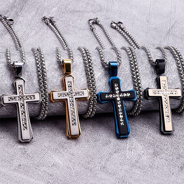 pendant necklaces 4 color stainless steel classic cross mens fashion necklace titanium hip hop street ornament jewelry gift, Silver
pendant necklaces 4 color stainless steel classic cross mens fashion necklace titanium hip hop street ornament jewelry gift, Silver