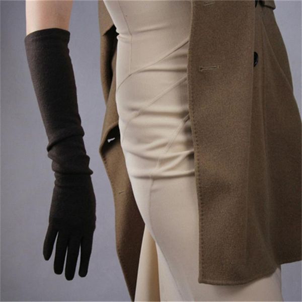 women cashmere wool deep brown gloves elegant 50cm long section elbow elastic female models seiko retro dress 5-yr09, Blue;gray
women cashmere wool deep brown gloves elegant 50cm long section elbow elastic female models seiko retro dress 5-yr09, Blue;gray