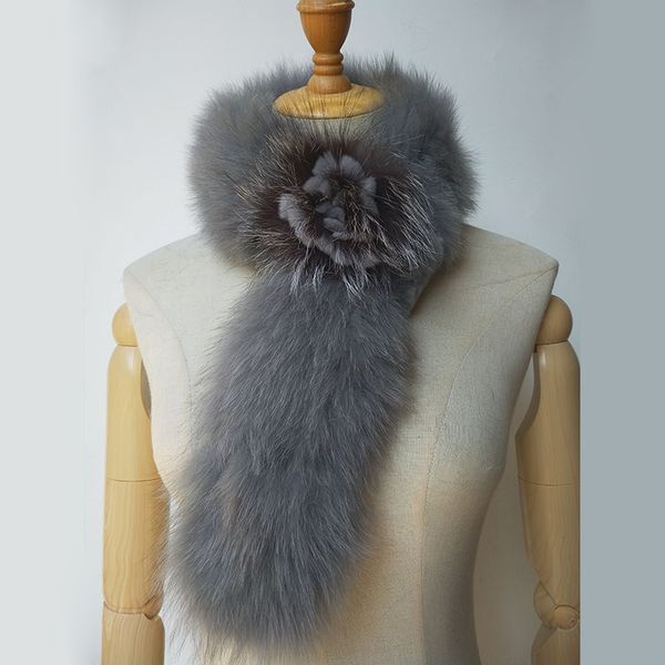 women real fur scarf with flower winter warm genuine fur scarves female 2020 natural ladies fashion scarfs femme, Blue;gray
women real fur scarf with flower winter warm genuine fur scarves female 2020 natural ladies fashion scarfs femme, Blue;gray
