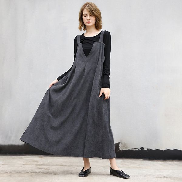 nine big big skirt horizontal nine vertical design skirt mid-length large swing dress women's v-neck strap loose 0zjnl, Black;gray
nine big big skirt horizontal nine vertical design skirt mid-length large swing dress women's v-neck strap loose 0zjnl, Black;gray