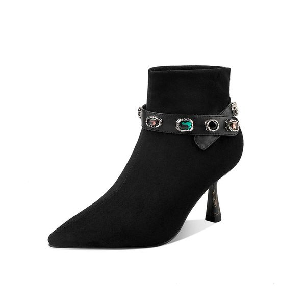 boots suede leather bowties ankle pointed toe thin high heels night club dress shoes black gray woman
boots suede leather bowties ankle pointed toe thin high heels night club dress shoes black gray woman