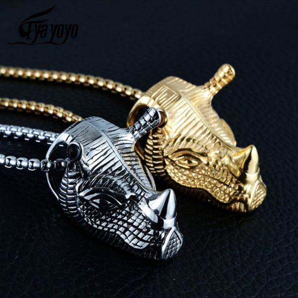 eyeyoyo rhinoceros head punk men biker pendant necklace antique two colors animal head charm pendant necklace party jewelry, Silver
eyeyoyo rhinoceros head punk men biker pendant necklace antique two colors animal head charm pendant necklace party jewelry, Silver
