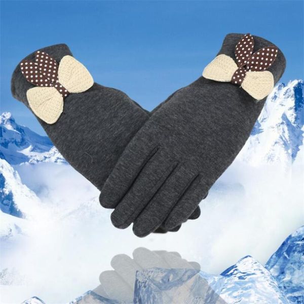 five fingers gloves ljcuiyao elegant women touched screen wrist wool female lovely bow mittens girls warm winter cashmere, Blue;gray
five fingers gloves ljcuiyao elegant women touched screen wrist wool female lovely bow mittens girls warm winter cashmere, Blue;gray